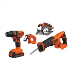 BLACK+DECKER BD4KITCDCRL 20V MAX* Lithium Ion 4 Tool Combo Kit