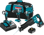 Makita XT447T 18V LXT® Lithium-Ion Brushless Cordless 4-Pc. Combo Kit (5.0Ah)