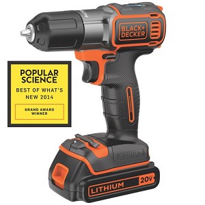 BLACK+DECKER BDCDE120C 20V MAX* Lithium Drill/Driver with AutoSense™ Technology