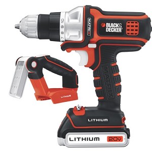 BLACK+DECKER BDCDMT120FL MATRIX™ 20V MAX* Lithium Ion Drill/Driver + Flashlight Combo Kit