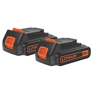 BLACK+DECKER LBXR20B-2 20V MAX* Lithium Ion Battery 2-Pack