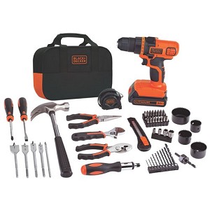 BLACK+DECKER LDX120PK 20V MAX* Lithium Ion Drill/Driver + 68 Piece Project Kit