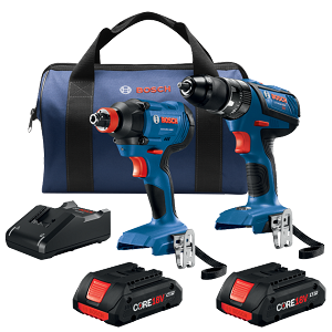 Bosch GXL18V-239B25 18V 2-Tool Combo Kit Compact Tough Hammer Drill/Driver