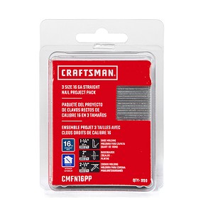 Craftsman CMFN16PP 16 Ga. Straight Finish Nail Project Pack