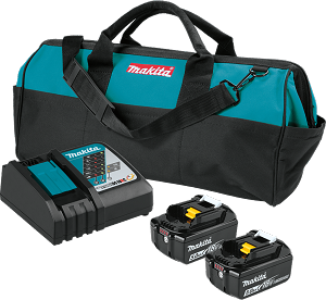 Makita BL1850BDC2X 18V LXT Lithium-Ion Battery and Rapid Optimum Charger Starter Pack (5.0Ah)