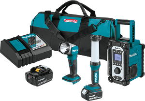Makita XT338T 18V LXT Lithium-Ion Cordless Emergency Preparedness 3-Pc. Combo Kit (5.0Ah)